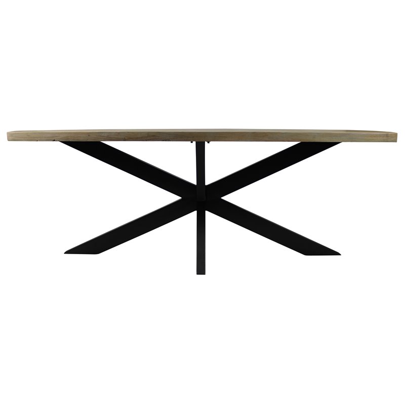 Redondo Felix Solid Wood Dining Table with Cast Iron Legs in Natural - 82