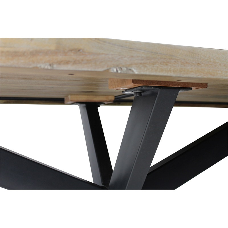 Redondo Felix Solid Wood Dining Table with Cast Iron Legs in Natural - 82