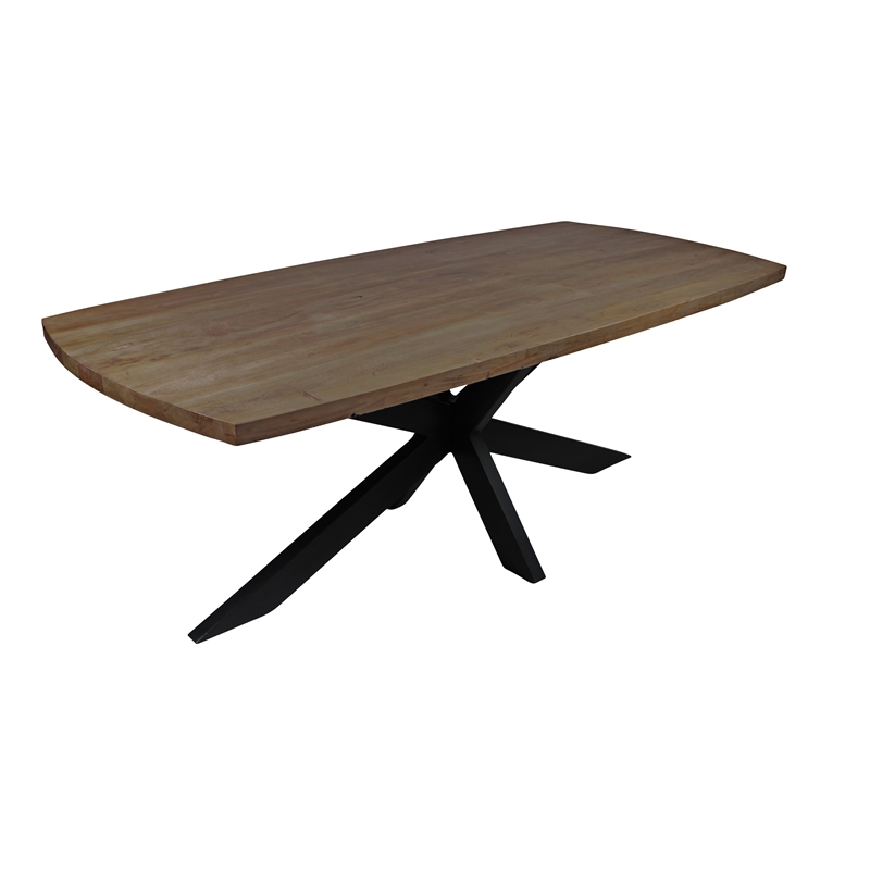 Redondo Felix Solid Wood Dining Table with Cast Iron Legs in Natural - 82