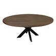 Redondo Felix 72 Round Solid Wood Dining Table with Cast Iron Legs in Natural