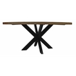 Redondo Felix 72 Round Solid Wood Dining Table with Cast Iron Legs in Natural