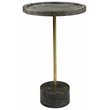 Aliso Tipton Solid Wood End Table with Steel and Marble Base in Brown - 20