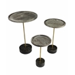 Aliso Tipton Solid Wood End Table with Steel and Marble Base in Brown - 30