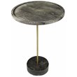 Aliso Tipton Solid Wood End Table with Steel and Marble Base in Brown - 30