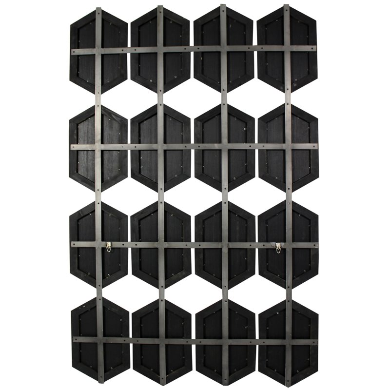 Grace Solid Wood Mirror with Cast Iron Frame in Dark Brown