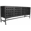 Aliso Becca Reclaimed Pine Wood 4 Door Sideboard on Cast Iron Base in Black