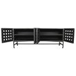 Aliso Becca Reclaimed Pine Wood 4 Door Sideboard on Cast Iron Base in Black