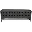 Aliso Becca Reclaimed Pine Wood 4 Door Sideboard on Cast Iron Base in Black