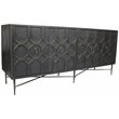 Samara Solid Wood 4 Door Sideboard on Cast Iron Base in Brown