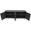 Samara Solid Wood 4 Door Sideboard on Cast Iron Base in Brown