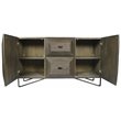 Aliso Holt Solid Wood 2 Door 2 Drawer Sideboard on Cast Iron Base in Brown