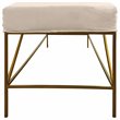 Hill Bench Upholstered in Ivory Linen Fabric on a Brass-Finished Cast Iron Base