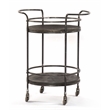 Onyx Glen Bar Cart in Transitional Gray Finish on Solid Wood with Iron Frame