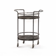 Onyx Glen Bar Cart in Transitional Gray Finish on Solid Wood with Iron Frame