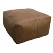 Java Pouf Upholstered in Leather in Brown