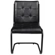 Wilson Leather Side Chair with Cast Iron Frame in Black