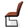 Kurtz Leather Upholstered Side Chair with Cast Iron Frame in Mahogany