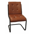 Kurtz Leather Upholstered Side Chair with Cast Iron Frame in Mahogany