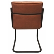 Kurtz Leather Upholstered Side Chair with Cast Iron Frame in Mahogany