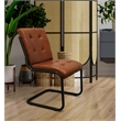 Kurtz Leather Upholstered Side Chair with Cast Iron Frame in Mahogany