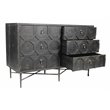 Aliso Samara Solid Wood 6 Door Sideboard on Cast Iron Base in Black