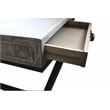 Syracuse Fisher Solid Wood 2 Drawer Cocktail Table in Brown on Cast Iron Base