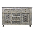 Carter Burman 2-Door 7-Drawer Sideboard in Aged Gray on Mango Solid Wood
