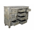 Carter Burman 2-Door 7-Drawer Sideboard in Aged Gray on Mango Solid Wood