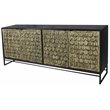 Redondo Ezra 4-Door Solid Wood Sideboard on Iron Base in Brown