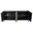 Redondo Ezra 4-Door Solid Wood Sideboard on Iron Base in Brown