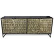 Redondo Ezra 4-Door Solid Wood Sideboard on Iron Base in Brown