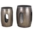 Set of 2 - Baton Cast Iron Occasional Tables in Nickel Finish