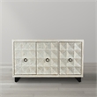 Gridley Hastings 3-Door Mango Solid Wood Sideboard in Ivory on Iron Base