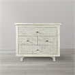 Gridley Hand-Carved 4-Drawer Nightstand on Mango Solid Wood in White Wash