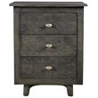 Gridley Solid Wood 3 Drawer Hand-Carved Nightstand in Gray Wash