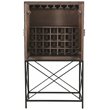Albert Solid Wood Wine Cabinet with 2 Hand-Carved Doors in Brown