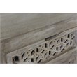 Halle Solid Wood 5 Drawer Hand-Carved Tall Chest in Gray