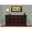 Crane Solid Wood 4 Door Hand-Carved Sideboard with Glass Doors in Brown