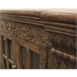 Crane Solid Wood 4 Door Hand-Carved Sideboard with Glass Doors in Brown