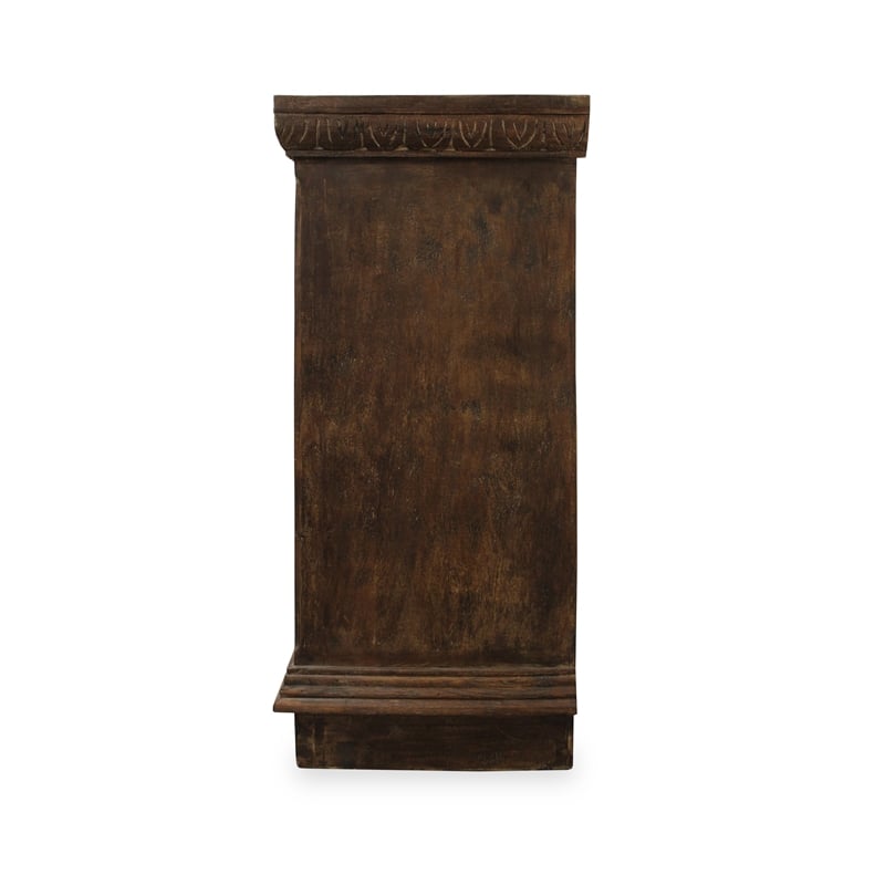 Manag Solid Wood 4 Door Sideboard with Hand-Carved Details in Brown