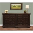 Manag Solid Wood 4 Door Sideboard with Hand-Carved Details in Brown