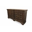 Manag Solid Wood 4 Door Sideboard with Hand-Carved Details in Brown