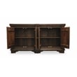 Manag Solid Wood 4 Door Sideboard with Hand-Carved Details in Brown