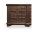Manag Solid Wood 4 Door Sideboard with Hand-Carved Details in Brown