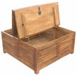 Troy Solid Wood Box Cocktail Table with Storage in Brown