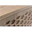 Combe Solid Wood 3 Sliding Door Sideboard on Cast Iron Base in Gray Wash