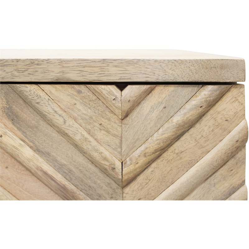 Zane Solid Wood 5 Door Sideboard in White Wash Finish
