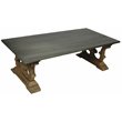 Manhattan Beach Arch Solid Wood Cocktail Table with Zinc Top in Natural