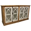 Wheatstone Solid Wood 4 Door Sideboard with Glass Inserts in Natural