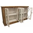 Wheatstone Solid Wood 4 Door Sideboard with Glass Inserts in Natural